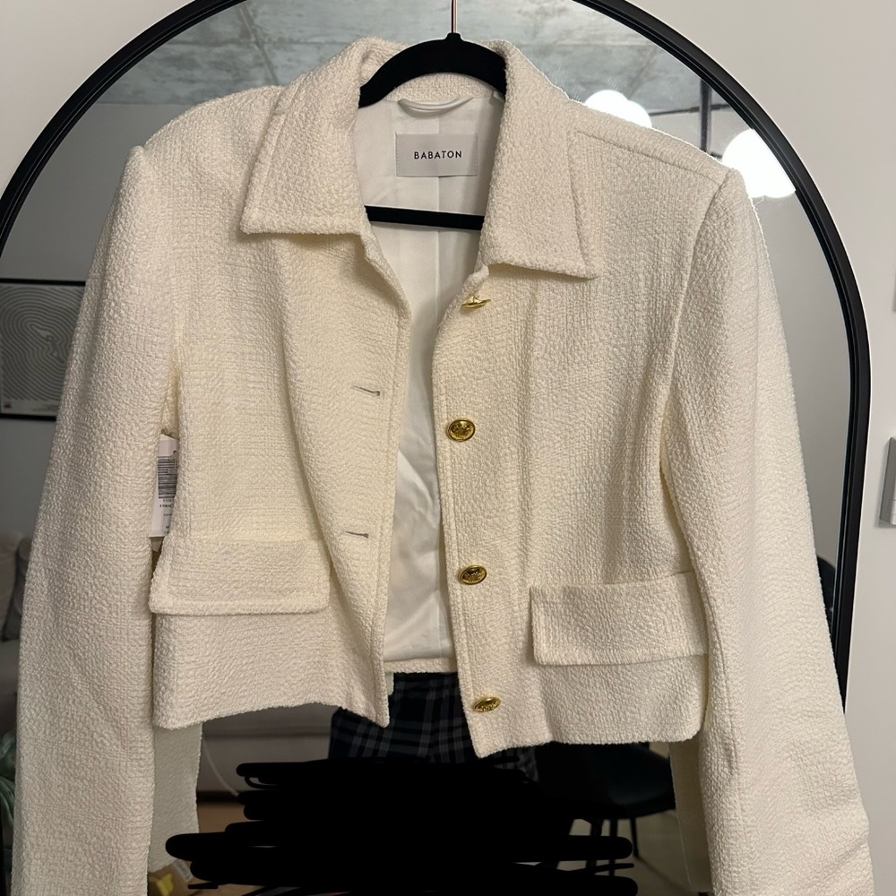 Aritzia Babaton Cropped Tweed Jacket